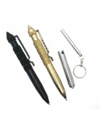 Mini pens and tactical pens in various material and sizes.